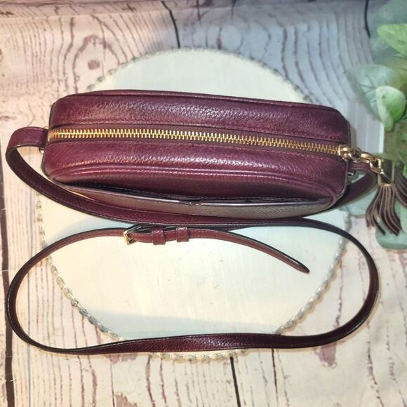 Kate Spade NY Kourtney Burgundy/Maroon/Wine Leather Camera Crossbody Bag - Picture 11 of 15